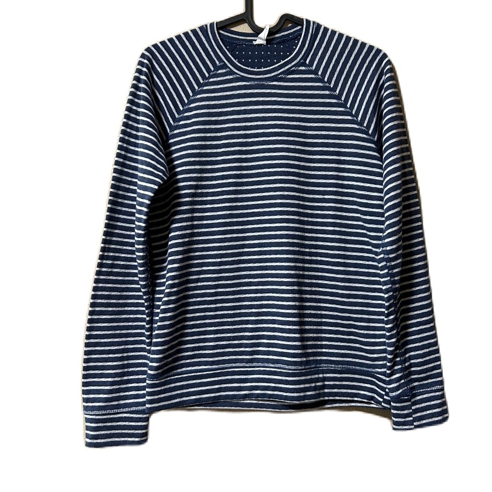Marine Layer Pullover Sweatshirt XS Women's Blue Stripe Long Sleeve Crew Neck - Picture 1 of 4